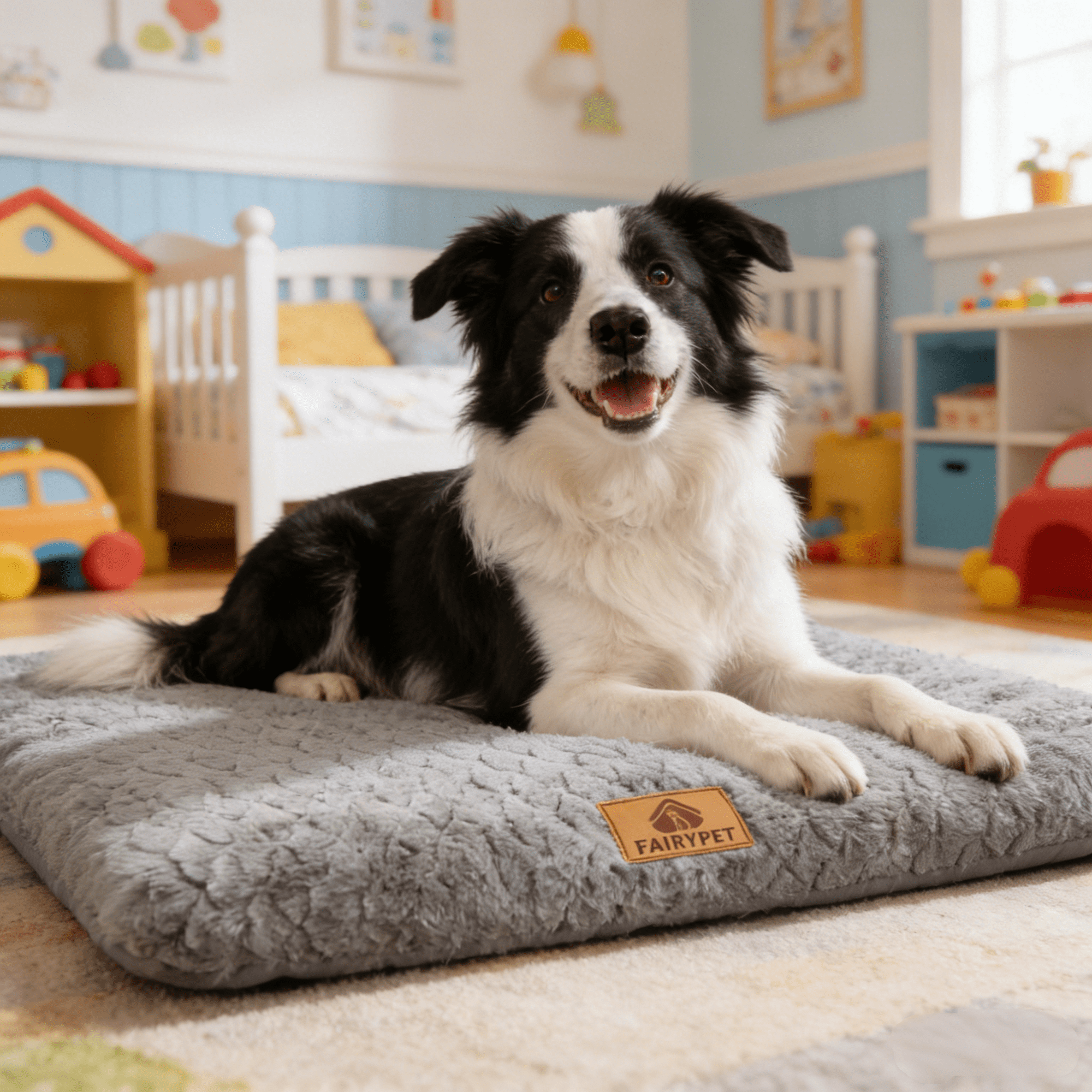 Curated visual reference: Picture Idea: Plush Kennel Pad Dog Crate Mat Non Slip Orthopedic Sleeping