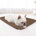 thumbnail image 1 of Washable Dog Bed Mat Reversible Dog Crate Pad Ultra Soft Fluffy Pet Kennel Beds Dog Sleeping Mattress for Medium Small Dogs Cat, 18 x 14 Inch, Coffee, 1 of 5