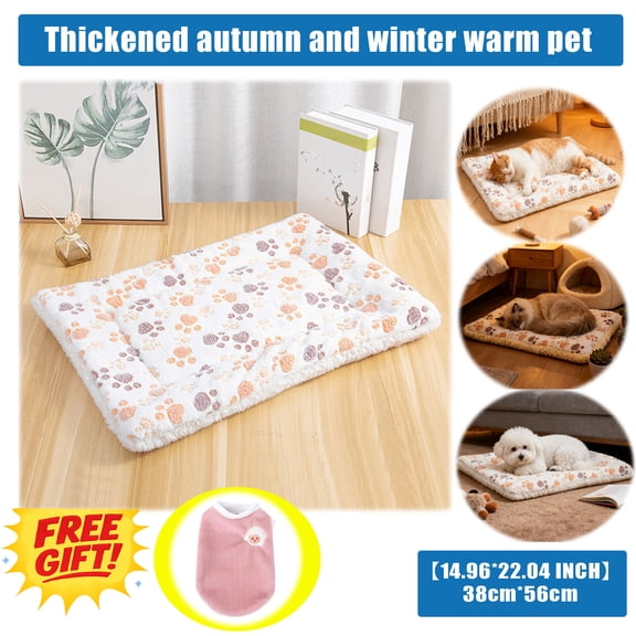 Washable Dog Bed Medium Size Dog,Comfort Fluffy Plush Pillow Bed Crate Pad,Non-Slip and Machine Washable Kennel Pet Sleeping Mat