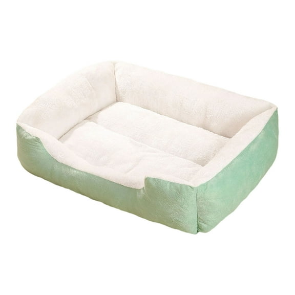 Washable Dog Bed for Small Dogs & Cats, Cozy Rectangle Pet Sofa Bed with Breathable Bolster, Calming Non- Bed for Extra Small Pets, Comfortable Indoor Crate Mat for Puppies and Felines