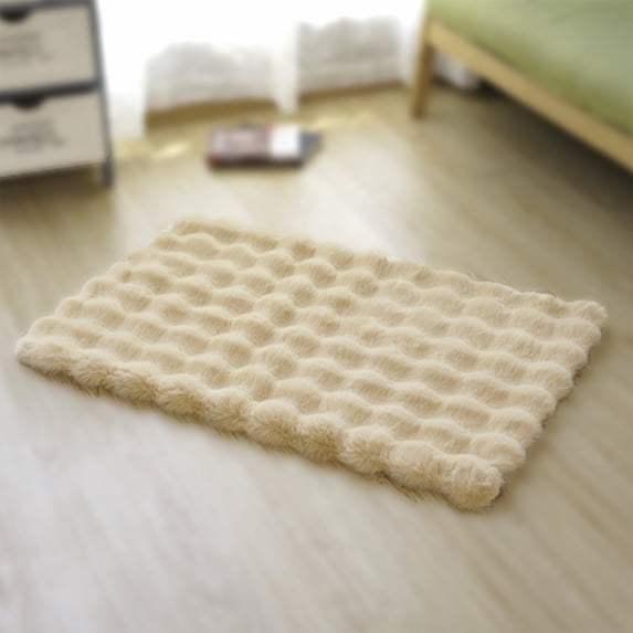 Washable Dog Bed, Super Soft Fleece Pet Mat for Winter, Warm Cat and Dog Sleeping Pad for Crate or Floor, Reversible and Durable