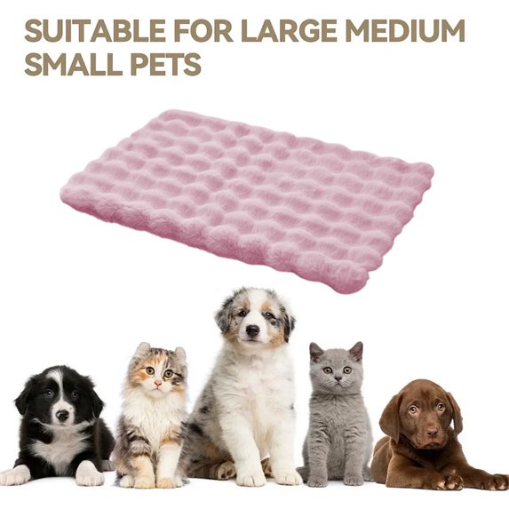 Washable Dog Bed, Super Soft Fleece Pet Mat for Winter, Warm Cat and Dog Sleeping Pad for Crate or Floor, Reversible and Durable