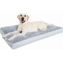 Washable Dog Bed for Extra Large Dogs, XXL Crate Bed Plush Pet Kennel Pad with Non-Slip Bottom, Pet Sleeping Mat, 47x29 Inch, Light Gray