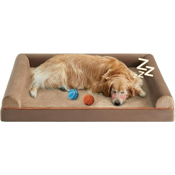 Washable Dog Beds for Extra Large Dogs, Orthopedic Dog Bed Extra Large, Big Dog Couch Bed with Removable Washable Cover, Waterproof Lining and Nonskid Bottom, Egg-Crate Foam Pet Sofa Bed