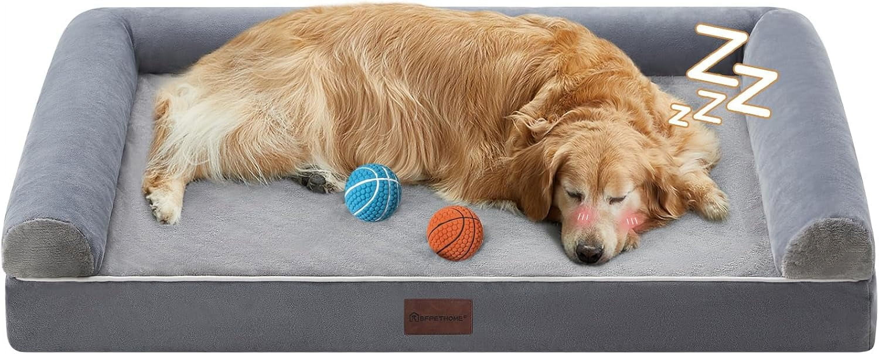 Washable Dog Beds for Large Dogs, Orthopedic Dog Bed Large, Big Dog Couch Bed with Removable Washable Cover, Waterproof Lining and Nonskid Bottom, Egg-Crate Foam Pet Sofa Bed for Sleeping