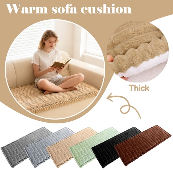 Washable Dog Couch Cover, Fuzzy Pet Sofa Protector for Cushions – Thick Soft Non-Slip Slipcover Pet-Friendly Furniture Protector for Dogs & Cats, Light Brown (1-Pack)