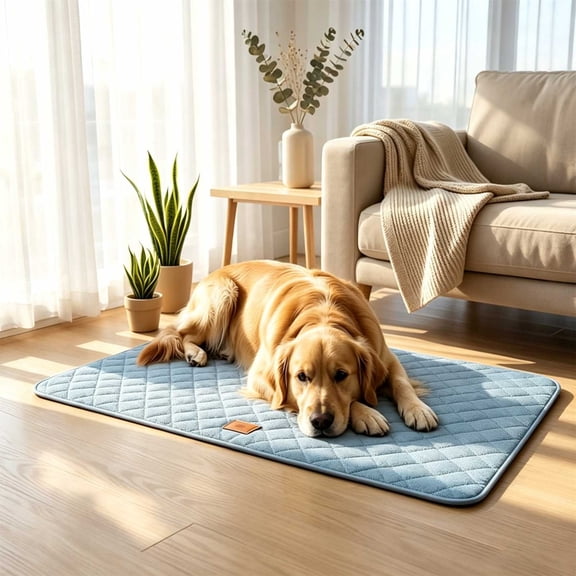 Washable Dog Crate Pad Soft Non Slip Kennel Mat Thin Pet Bed Cushion for Medium Large Dogs 36x24 Inches