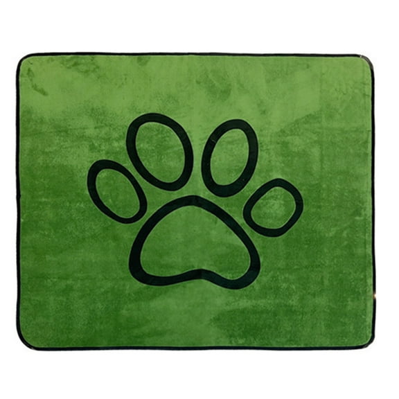 Washable Dog Pee Pad Dog Paw Print Reusable Puppy Pad with Non-Slip Backing Absorbent Leakproof Potty Training Pads for Home Travel,Green