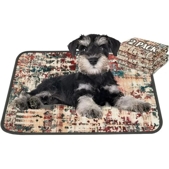 Washable Dog Pee Pads, 2-Pack Super Absorbent Reusable Puppy Training Pads with Non-Slip Backing, for Crate Training, Whelping, and Floor Protection, 18"x24" Leakproof Litter Mat