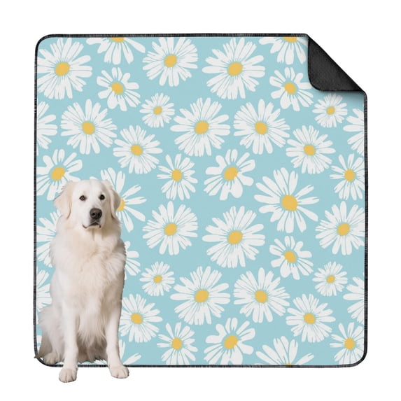 Washable Dog Pee Pads 72x72 Inch, Reusable Puppy Training Mats with Floral Print, Highly Absorbent for Indoor Use on Hardwood Floors and Carpet