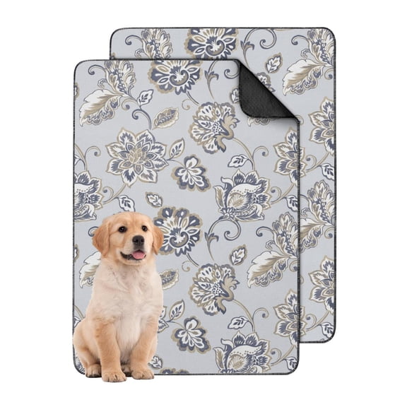 Washable Dog Potty Pads Tropical Print, Reusable Absorbent Training Mat with Secure Hold for Crate and Floors (Hawaiian plant patterns, 24" x35")