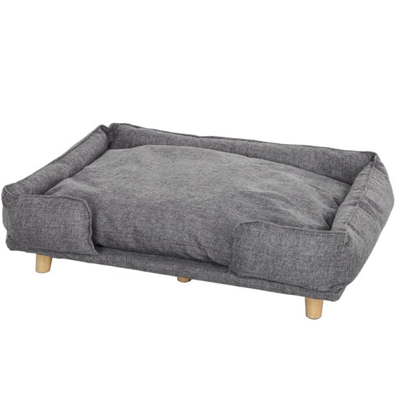 Washable Dog Sofa for Large Dogs Elevated Pet Couch with Removable Washable Cushion & Anti-Slip Foot Pads Dark Grey Pet Sofa Bed for Dogs and Cats up to 66 lbs