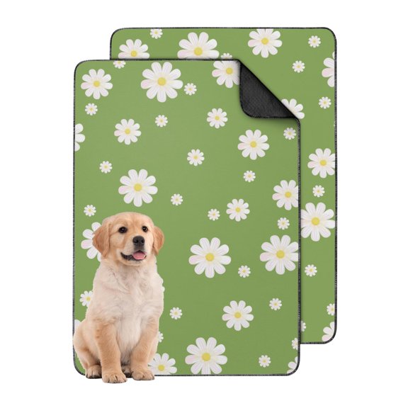 Washable Dog Training Pads 24x35 Inch 2-Set, Reusable Absorbent Puppy Urine Pads with Secure Grip for Use in Exercise Pens & on Wood Floors