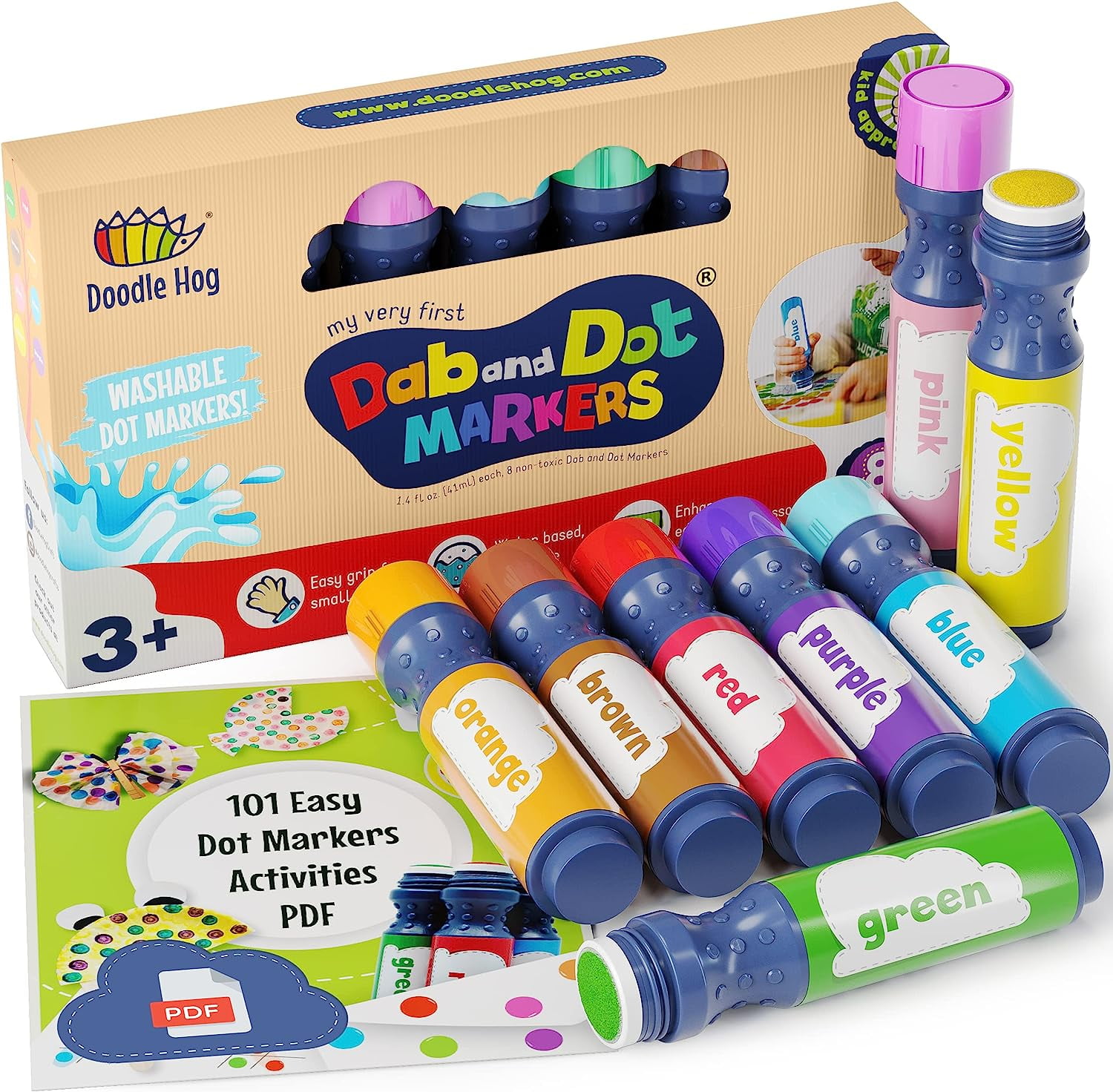 Buy KEFF Washable Dot Markers for Kids and Toddlers - 8 Colors Bingo  Daubers - Non Toxic Paint Stamp - Arts and Crafts Dotters Supplies for  Preschool - 2oz (60ml) Online at desertcartINDIA