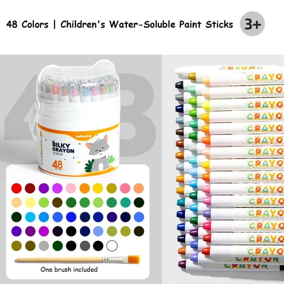 Washable Easy Grip Art Crayons, Worry Free Art Supplies For Creative Drawing, Non Toxic Design (C)