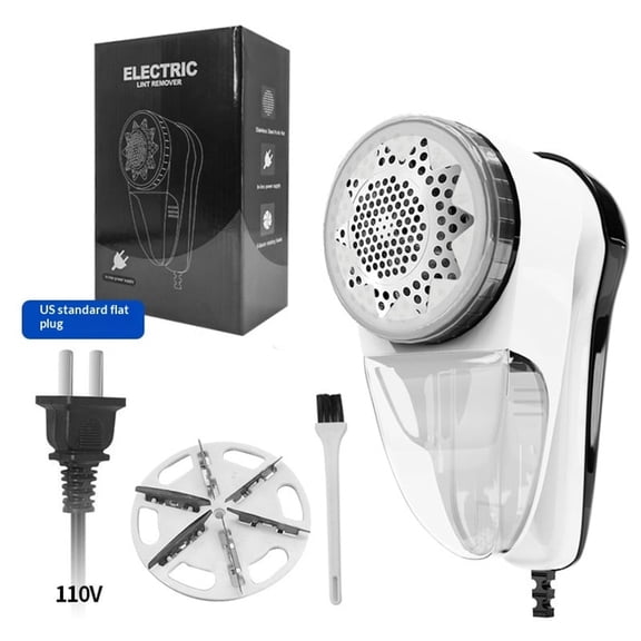 Washable Electric Fabric Shaver and Lint Remover, Rechargeable Sweater Defuzzer with 1 Free Extra Blades and brush, Quickly and Effectively Remove Fluff, Fuzz, Bobbles for Clothes, White