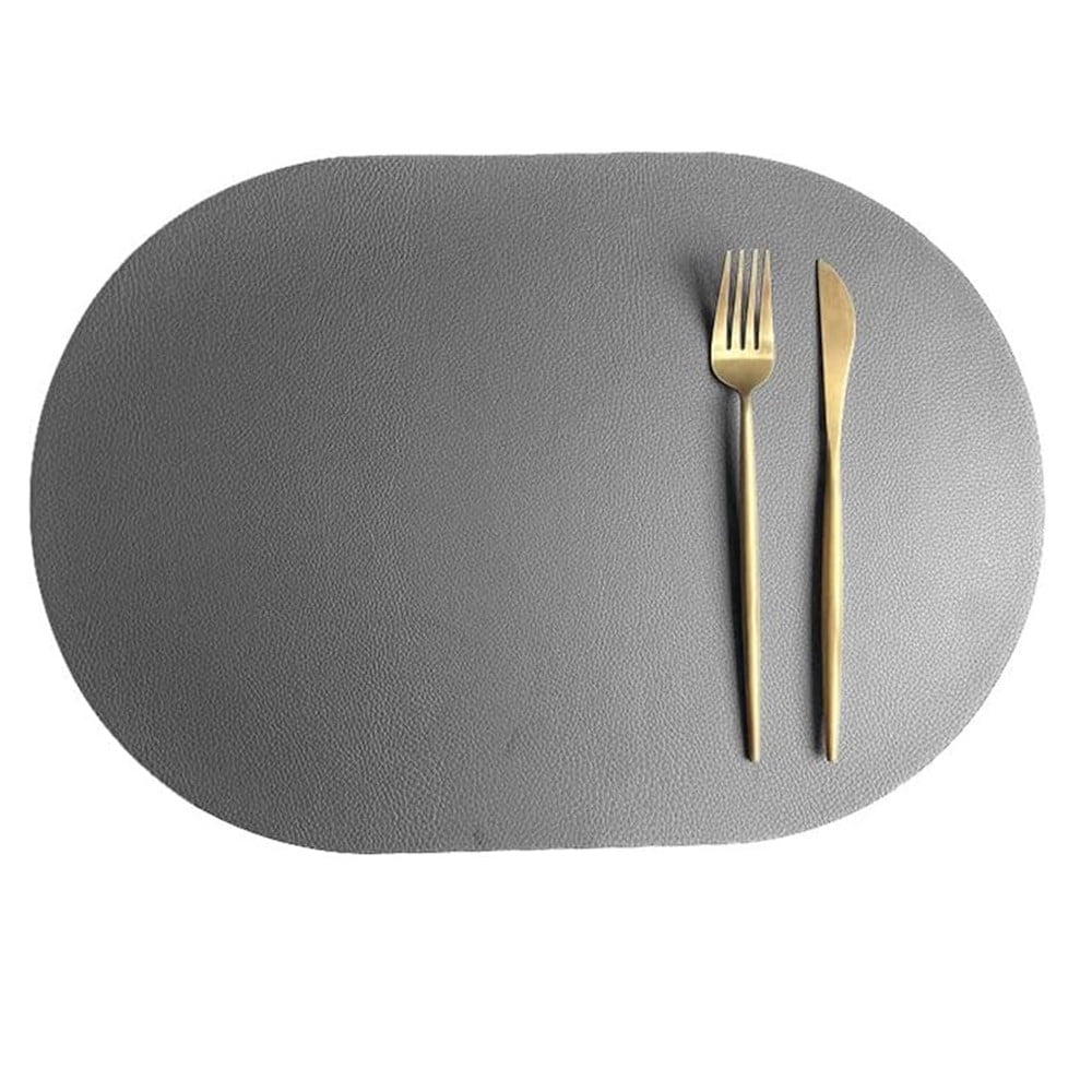 Washable Elliptical Indoor Placemats for Protect Table Set of 2, Non