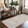 thumbnail image 1 of Washable Entryway 3x7 Runner Rug: Farmhouse Kitchen Hallway Rug Wide Soft Water Resistant Floor Mat For Bathroom Non Slip Indoor Carpet Living Room Bedroom Dining Room(3x7 Beige), 1 of 9