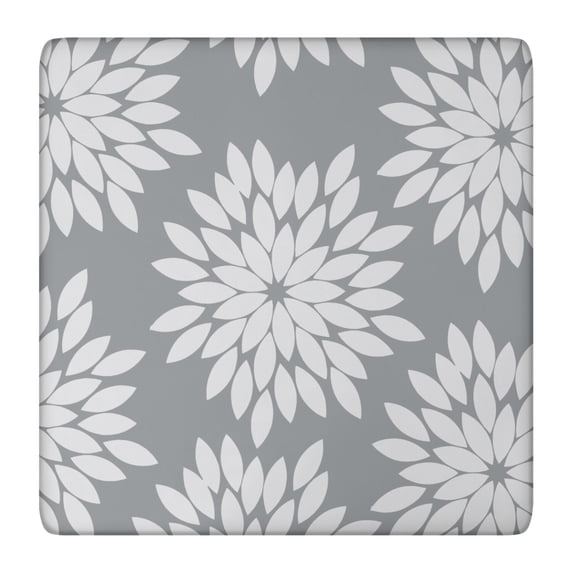 Washable Fabric Boho Floral Design Tablecloth with Elastic Hem for 36x36 Inch Indoor Outdoor Tables