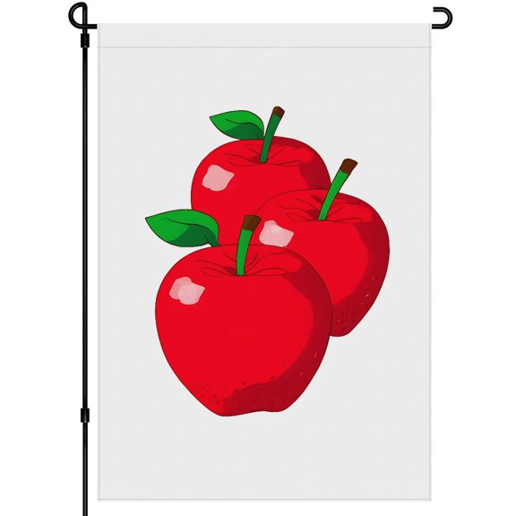 Washable Fall Aesthetic Yard Flag, Apple Durable Garden Decor for Outdoor Double Colored Vintage Illustration Fruits Yard Decoration, for Patio Porch Outdoor Backyard Farmhouse 28x40 Inches