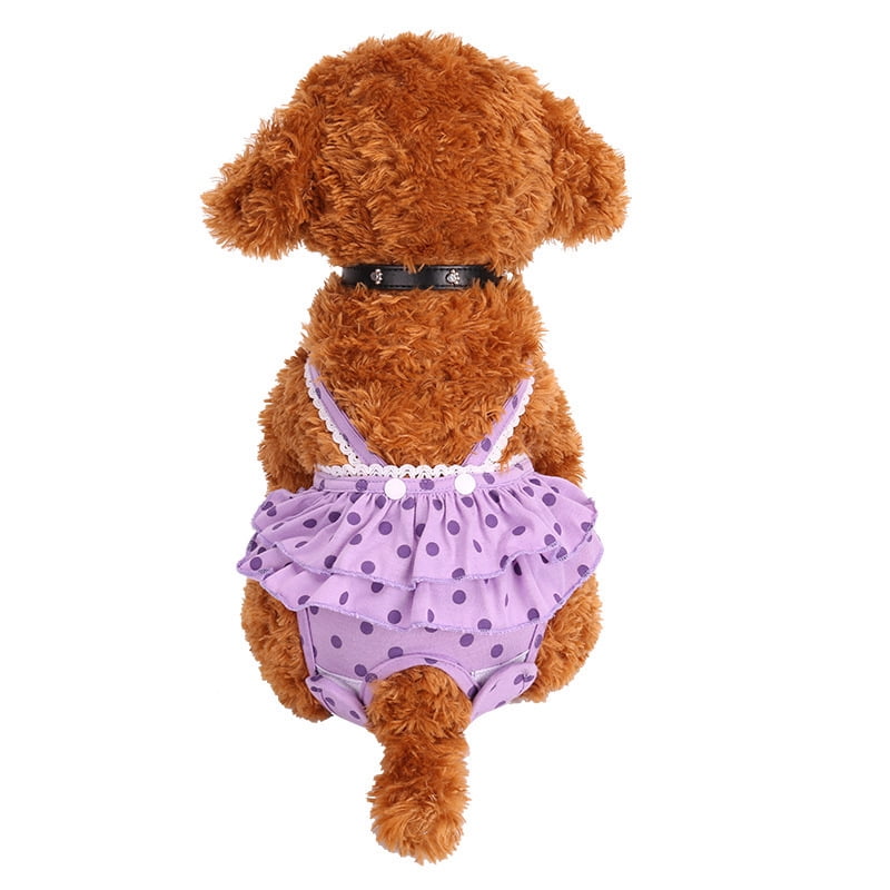 Washable Female Diapers with Suspender Comfort Reusable Doggy Diapers Reusable Puppy Sanitary Panties Dog Underwear Diaper for Small Girl Dogs in Period Heat