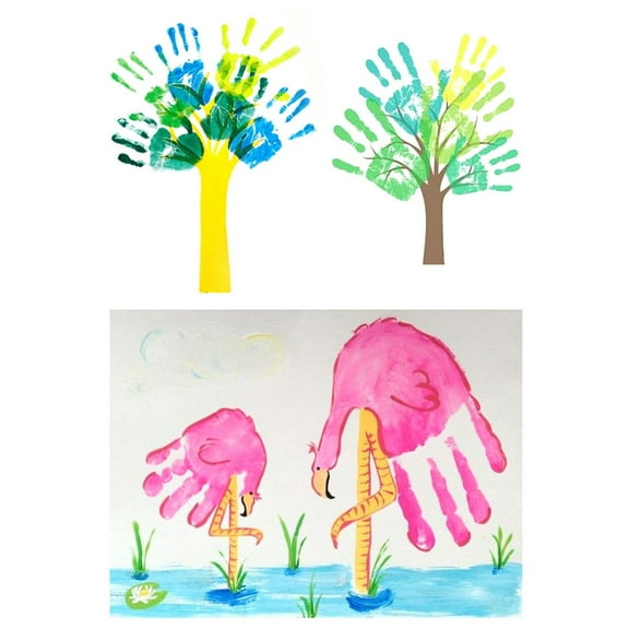 Washable Finger Painting Kit with 10ml Non-Toxic Paints, DIY Art Creation Set for 3-4 Years, Sensory Creative Activity