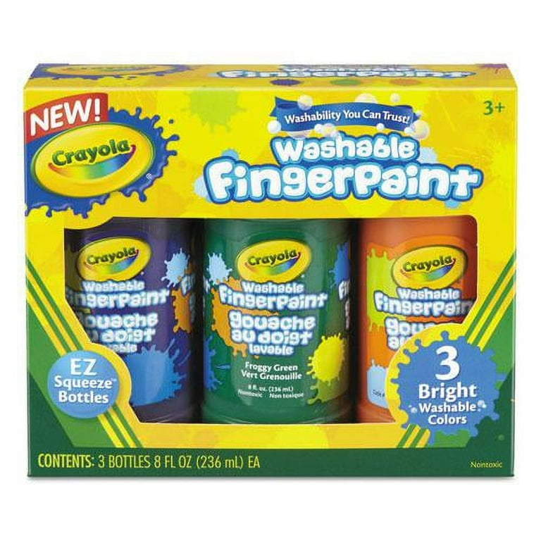 Washable Fingerpaint Pack, 3 Assorted Bright Colors, 8 oz Tube, 3/Box Washable Fingerpaint Pack, 3 Assorted Bright Colors, 8 oz Tube, 3/Box