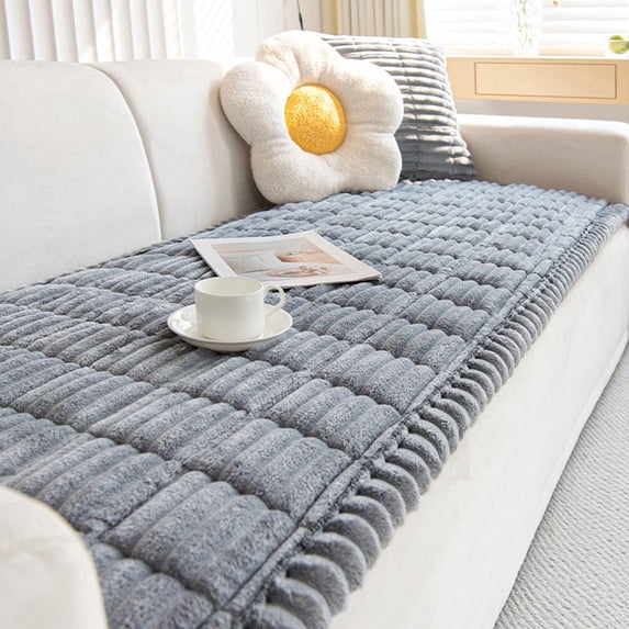 Washable Flannel Sofa Cover Protector Non Pet Friendly Soft Blanket Mat For 3 Cushion Couch 60x90cm