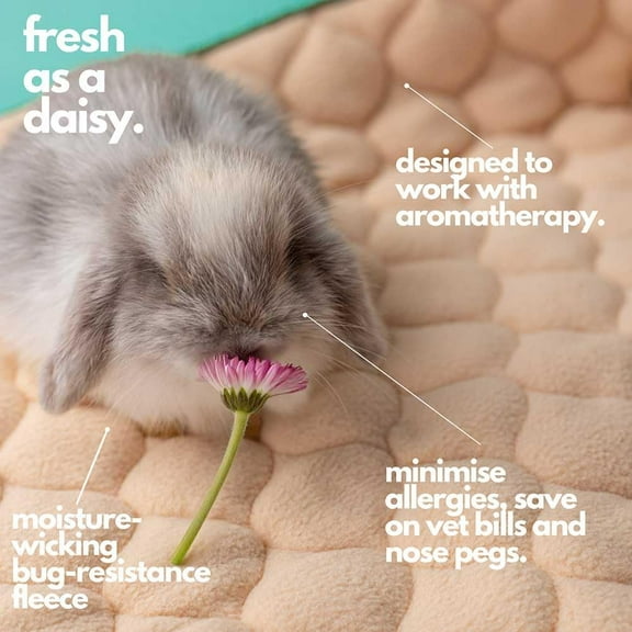 Washable Fleece Bedding for Guinea Pigs & Rabbits | Odor-Busting, Waterproof, Anti-Slip Cage Liner with  Pocket