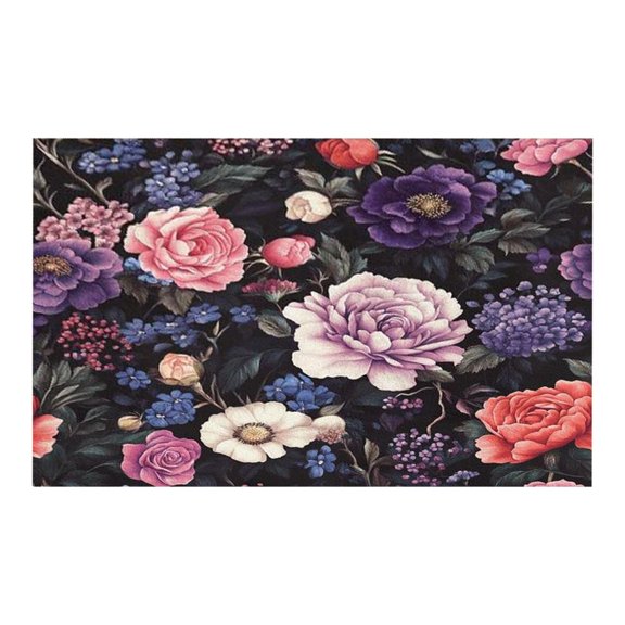 Washable Floral Area Rug Non Soft Short Pile Carpet For Living Room Bedroom Kitchen Kids Shag Rugs Wool Throw Blankets Brew Blanket Warm Throw Blankets for Couch Heavy Knit Blanket Soft And Warm