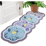 Washable Flower Bath Mat   Absorbent Non-Slip Bathroom Rug, Cute Carpet for Kitchen, Bedroom, Living Room & Indoor Floor RL 47.2"x19.6", 1 PC