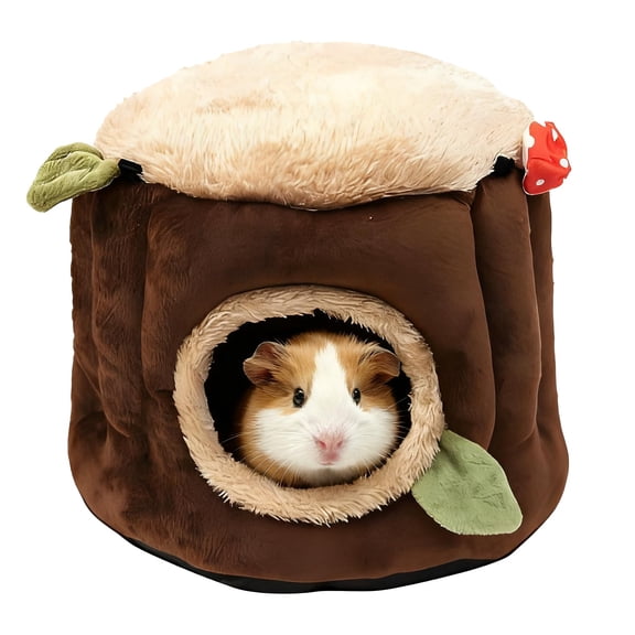Washable Fluffy Small Pet Bed & Hideout – Cozy Winter Nest Cave for Guinea Pigs, Hamsters, Rabbits, Ferrets & Hedgehogs, Cage Accessory
