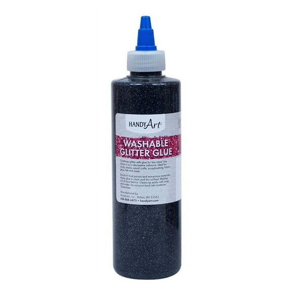 Handy Art Washable Glitter Glue Black