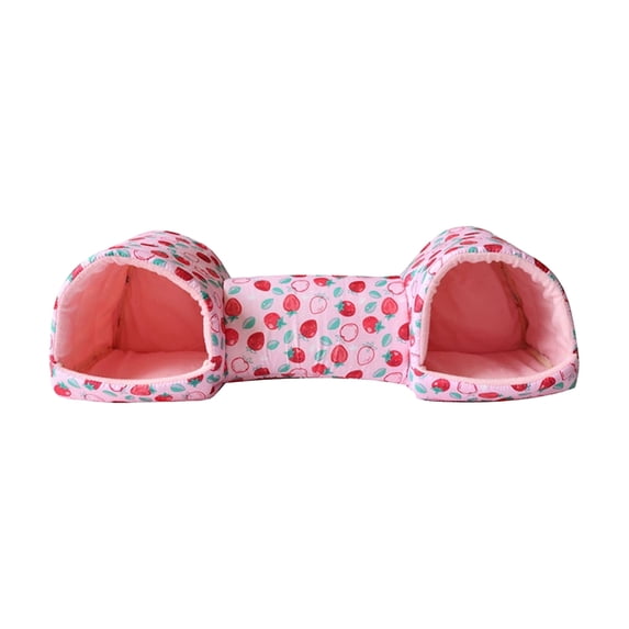 Washable Guinea Pig Bed Hideout Tunnel, Cute Small Animal Cave for Rabbits, Hamsters, and Ferrets, 20" L
