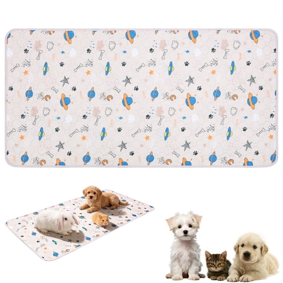 Evjurcn Washable Guinea Pig Pee Pads，47.2 x 23.6"Waterproof Reusable Guinea Pig Cage Liners，Absorbent Pee Pad Non Slip Mat for Small Animal Rabbit Hamster Rat Chinchilla