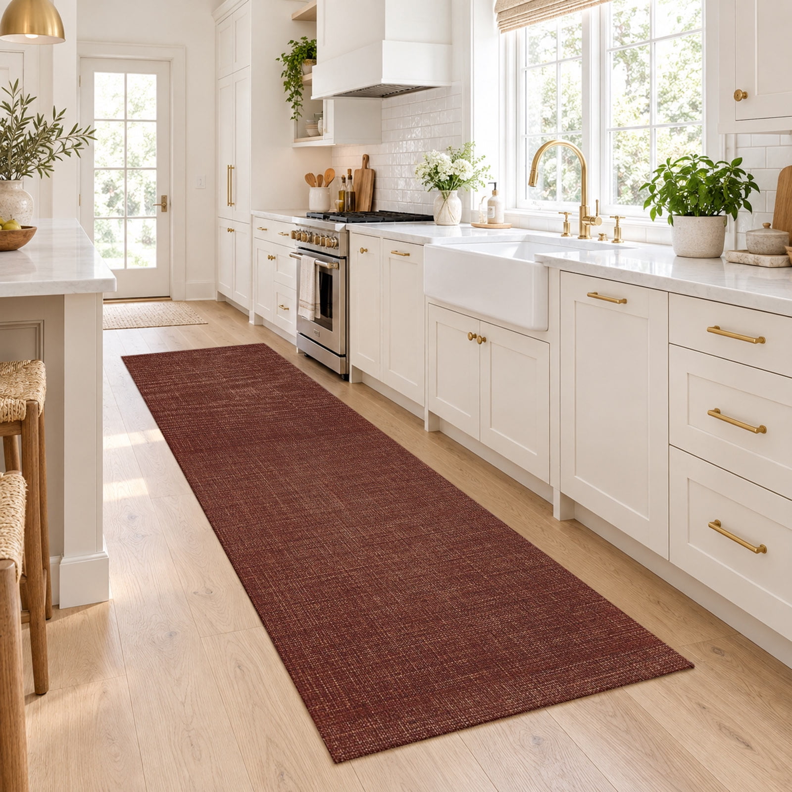 Washable Hallway Runner Rug 2'6''x10', Dark Brown Soft Area Rugs Non ...