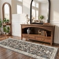 thumbnail image 1 of Washable Hallway Runner Rug - 2x6 Distressed Mats Non-Slip Soft Kitchen Dining Room Floor Carpet (Black,2x6), 1 of 9