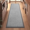 thumbnail image 1 of QiCaiJia Hallway Runner Rug 2x6 ft Gray Jute Like Kitchen Runner Mat Rugs Non Slip, Woven Soft Entryway Farmhouse Runner Boho Floor Carpet for Indoor Laundry Hall Backdoor Bedroom Living Room, 1 of 8