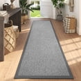 thumbnail image 1 of QiCaiJia Hallway Runner Rug 2x8 ft Gray Jute Like Kitchen Runner Mat Rugs Non Slip, Woven Soft Entryway Farmhouse Runner Boho Floor Carpet for Indoor Laundry Hall Backdoor Bedroom Living Room, 1 of 7