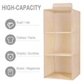 thumbnail image 1 of Hanging Closet Organizer Shelf-Imitation Linen Fabric with MDF Support,Foldable Multi-Layer Wardrobe Storage,10.6x10.6x23.6in,Large Capacity, 1 of 6