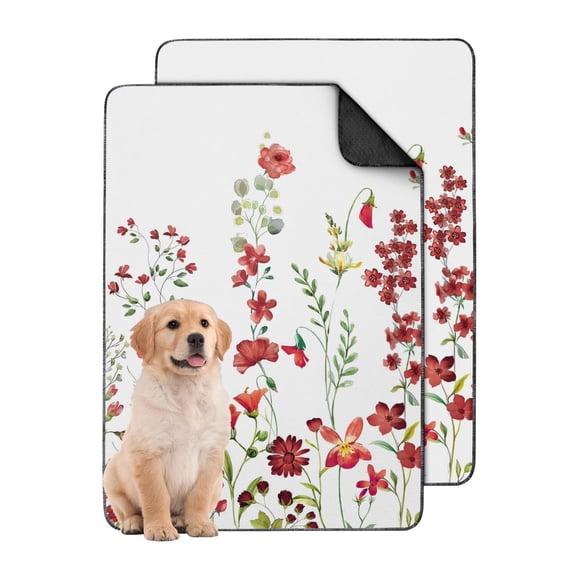 Washable House Pads for Pets 24x35 Inch 2-Count, Reusable Absorbent Dog Urine Mats with Quick-Lock Moisture Core, Suitable for Carriers & Decks