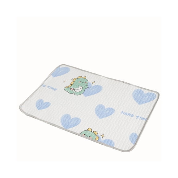 Washable Ice Silk Polyester Pet Cooling Mat 50×40cm, Portable Breathable Summer Rest Pad No Refrigeration Needed, Soft Lightweight Floor Bed for Puppies Kittens Small Cats