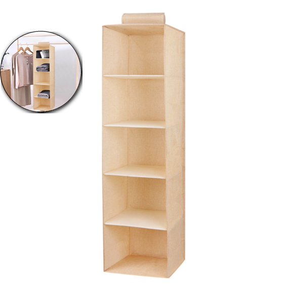 Washable Imitation Linen Hanging Organizer, Multi-Layer Foldable Closet Bag, Wardrobe Storage Pouch for Clothes Organization Use