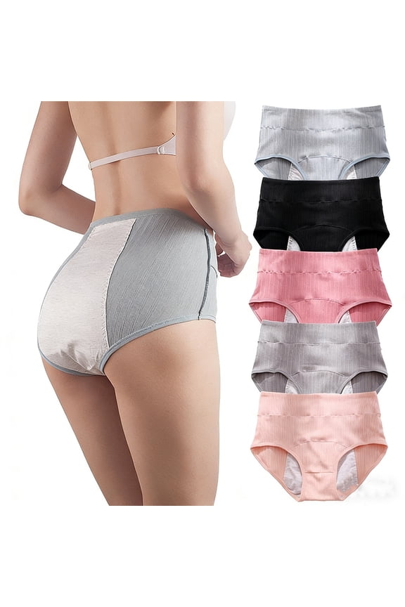 Washable Incontinence Underwear for Women, Thin Lightweight Urine Leak Resistant Ladies Panties, Reusable Protective Briefs for Light Bladder Leakage Black L