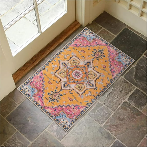 Washable Indoor Door mat, Non Slip Retro Floor Mat 20" x 32" Doormat Quick Absorbent Entrance Rug Distressed Front Door Mat, Welcome Mats Entryway Rug Doormats for Kitchen Home Patio