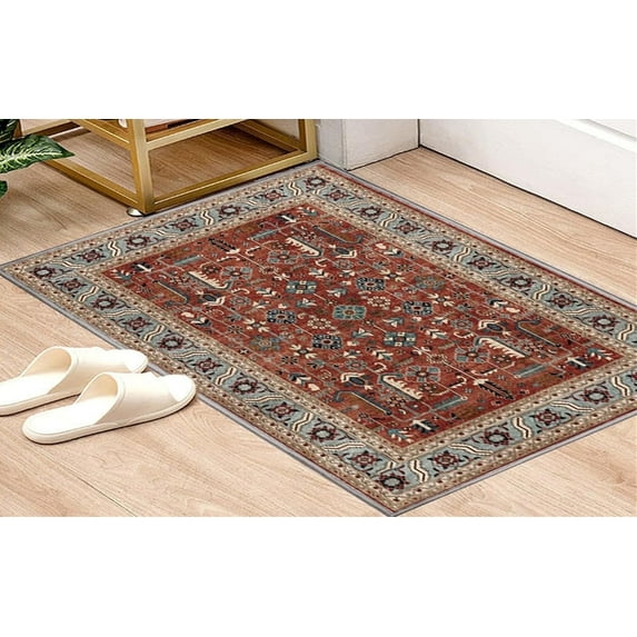 Washable Indoor Doormat 24" x 36" Front Door Mat Non-Slip Welcome Mat Blue