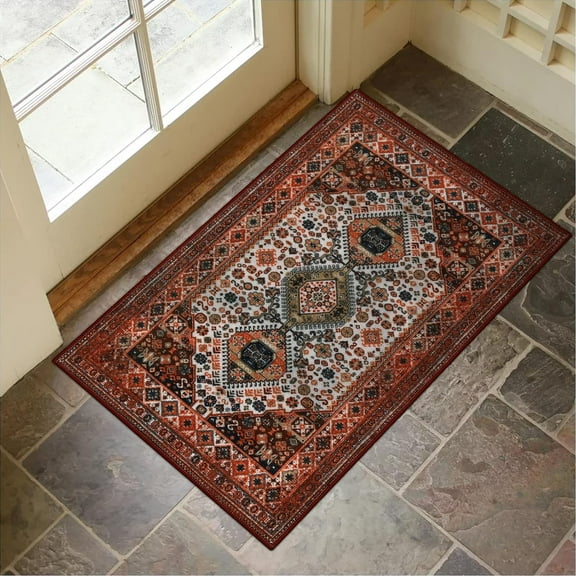 Washable Indoor Doormat, Non Slip Retro Entryway Rug 20" x 32" Area Rug Quick Absorbent Entrance Rug Distressed Front Door Mat, Welcome Mats Floor Mat Doormats for Kitchen Home Patio