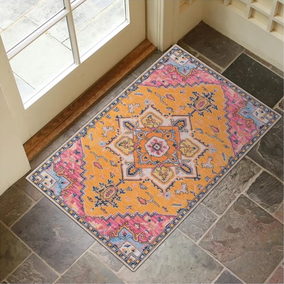 Washable Indoor Doormat, Non Slip Retro Entryway Rug 20" x 32" Area Rug Quick Absorbent Entrance Rug Distressed Front Door Mat, Welcome Mats Floor Mat Doormats for Kitchen Home Patio