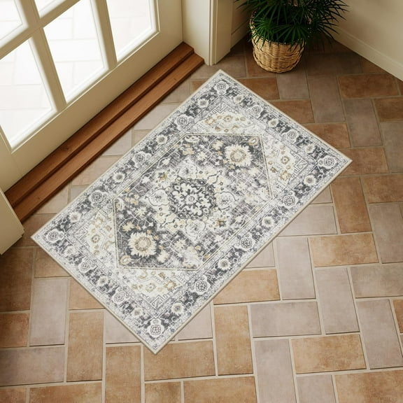 Washable Indoor Doormat, Non Slip Retro Entryway Rug 20" x 32" Area Rug Quick Absorbent Entrance Rug Distressed Front Door Mat, Welcome Mats Floor Mat Doormats for Kitchen Home Patio