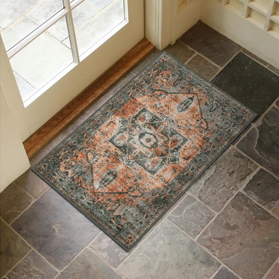 Washable Indoor Doormat, Non Slip Retro Floor Mat 20" x 32" Area Rug Quick Absorbent Entrance Rug Distressed Front Door Mat, Welcome Mats Entryway Rug Doormats for Kitchen Home Patio
